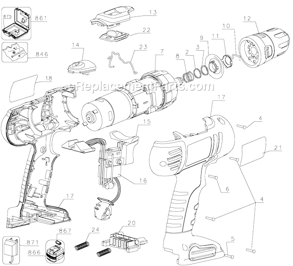 Page A Diagram and Parts List for FSD142 Type 4 Black and Decker Cordless Drill